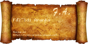 Földi Aranka névjegykártya