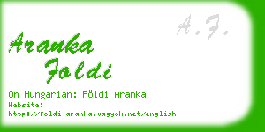 aranka foldi business card